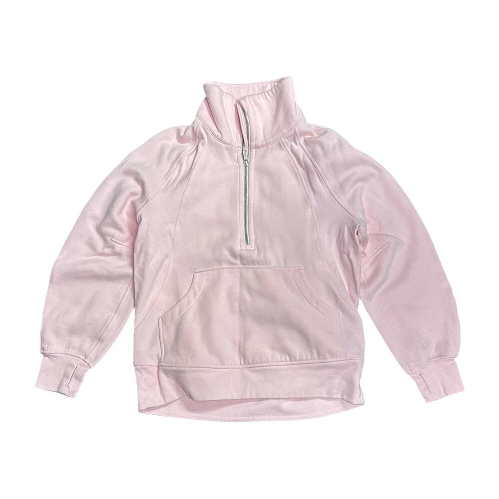 Lululemon Pink Oversized Scuba Funnel Neck Quarter Zip Sweatshirt XS Excellent!